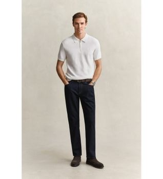 Gant para hombre. 1000021 Jaans Regular Fit lavados azul oscuro (33/34), Casual, Algodón, Denim, Clásico