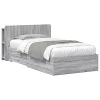 estructura de cama con almacenamiento sonoma gris 90 x 190 cm vidaxl