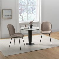 juego de 2 sillas de comedor con respaldo y base de metal sillas de terciopelo para cocina sala de estar y dormitorio 49 x 65 x 87 cm cafe cfw48537