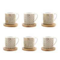 tazas y platos bajo cancun - lote de 6
