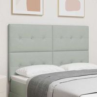 vidaxl cabecero led con tiras led manual gris claro 144 cm terciopelo
