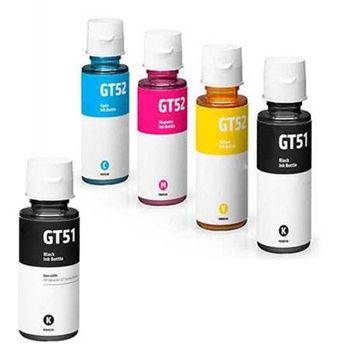 Compatible Multipack HP GT51/GT52 Full Sets + 1 EXTRA Black Ink Bottle (5 Pack)