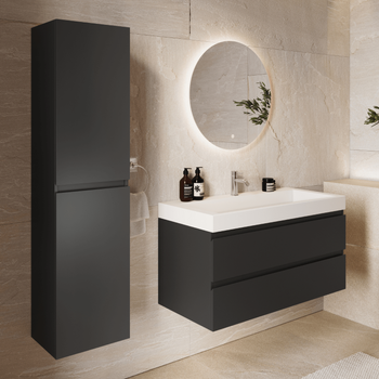 Mueble De Baño Azuro 100 Cm - Negro Mate Lomazoo