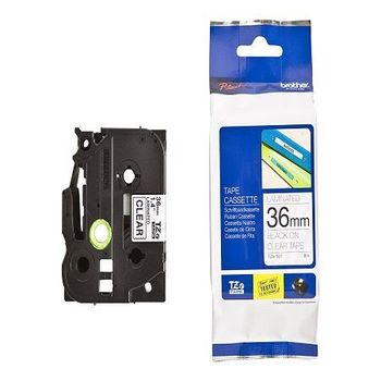 Brother TZe-161 Original P-Touch Label Tape (36mm x 8m) Black On Clear
