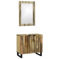juego de muebles de bano 2 pcs natural madera de mango maciza vidaxl