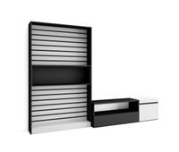 muebles de salon para tv conjunto de muebles comedor 260x35x186cm para tv hasta 65 mueble television estilo moderno blanco y negro