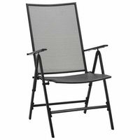 pack 4 uds sillas plegables de malla de acero gris antracita
