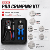 kit de herramientas para crimpar cables sn-58b alicates crimpadores de trinquete con 7 matrices intercambiables pelacables autoajustable y bolsa de almacenamiento