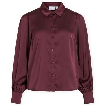 Vila Blusa Noos Enna Ravenna Shirt - Fig para mujer