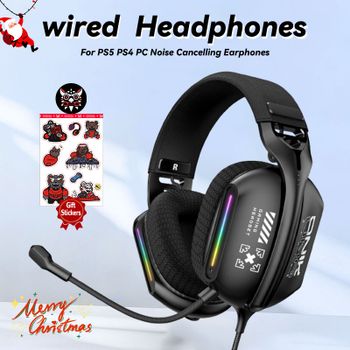 ONIKUMA-auriculares con cancelación de ruido, cascos con cable para juegos, música, 3,5 MM, adecuados para ordenador portátil con micrófono X12