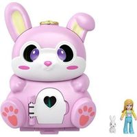polly pocket - caja transformable conejo con muneca polly y sorpresas