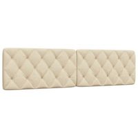 cabecero de cama acolchado tela crema 200 cm vidaxl