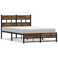 cama matrimonial  cama para adultos  estructura de cama sin colchon metal roble ahumado 120x190 cm