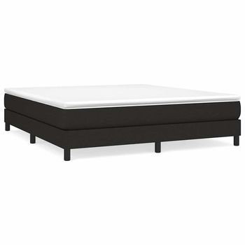 Estructura De Cama Con Somier Tela Negro 160x200 Cm Vidaxl