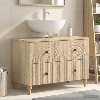 Vidaxl Mueble De Lavabo Para Baño Alkmaar Roble Sonoma 82 X 41 X 59 Cm