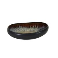 plato de sopa 21 cm juego de 6 gres natural negroverde