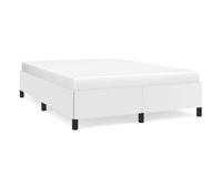 estructura de cama de cuero sintetico blanco 140x190 cm