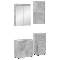 juego de muebles de bano tulum 4 uds gris concreto vidaxl