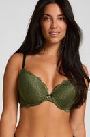 hunkemoller sujetador push-up de aros preformado marine verde