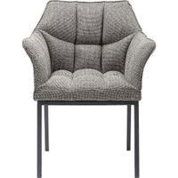 silla con reposabrazos tela gris