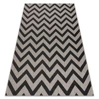 alfombra de cuerda sisal floorlux 20340 plateadonegro zigzag 240x330 cm