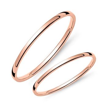 Alianzas de oro rosa de 14 quilates