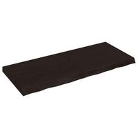 encimera de bano  mueble de bano madera tratada marron oscuro 120x50x2-6 cm