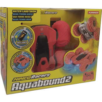 Ninco - Coche radio control Aquabound 2 reversible y anfibio, podrás hacer volteretas 360º ¡ahora con luces led! 24x24x12 cm (NH93144)