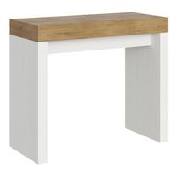 consola extensible 90x40300 cm roxell mix tapa roble natural - patas fresno blanco
