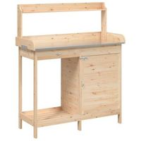 mesa para macetas con armario madera de abeto 1105x45x1245 cm vidaxl