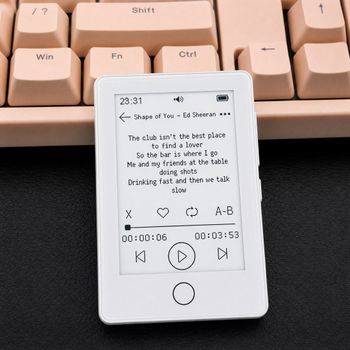 Reproductor MP3 con Pantalla de Tinta Electrónica para Estudiantes, Protege la Vista, 64 GB, Compatible con FLAC/APE sin Pérdidas, Retroiluminación Integrada, Batería de Larga Duración, Libro