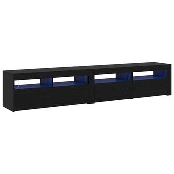Gabinetes Para Tv 2 Piezas Roble Negro 210 X 35 X 40 Cm