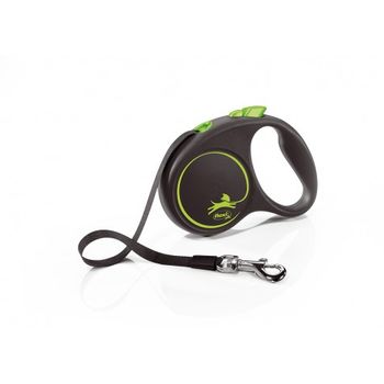 Flexi Black Design Correa Extensible para Perros Talla M - 5 m - Verde