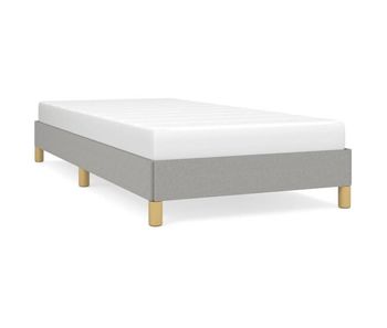 Estructura de cama de tela gris claro 80x200 cm