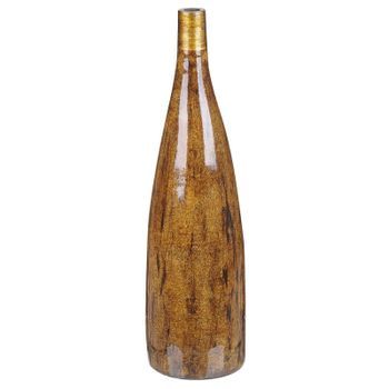 Florero De Terracota Marrón Dorado 52 Cm Efecto Madera Sala De Estar Burgos