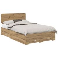 estructura de cama con cajon roble artisan 120 x 190 cm vidaxl