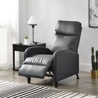 sillon relax elegante - butaca reclinable - 102x60x92 cm - asiento comodo - cuero sintetico pu - gris encasa