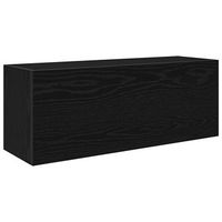 mueble de pared de bano madera ingenieria negro 80x25x30 cm vidaxl