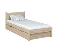 cama individual de roble con cajon n02 roble blanqueado