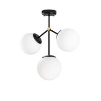 lampara de techo damar-6336 blanco negro metal vidrio 43x15x43 cm