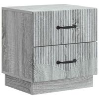 armario de noche - mueble para dormitorio - madera de ingenieria - gris sonoma 43x345x445cm