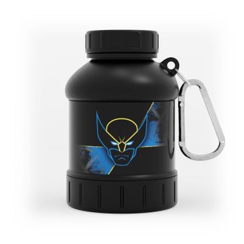 Envase con llavero para proteína de Myprotein - Lobezno - Negro