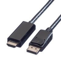 adaptador de cable de video value 11995787 displayport a hdmi 3 m pvc negro