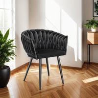 4 sillas de comedor de terciopelo diseno anudado 605x 55x75 cm negro