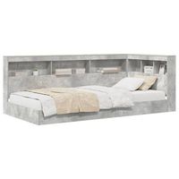 cama con estanteria con estante gris concreto 75 x 190 cm vidaxl