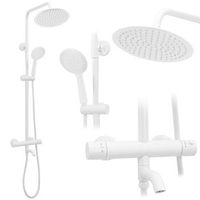 conjunto de ducha y banera con termostato rea lungo white