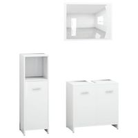 conjunto de muebles de bano 3 pzas madera contrachapada blanco vidaxl