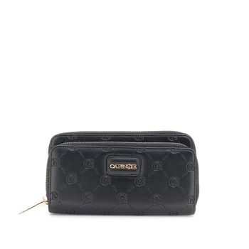 cartera efecto piel con doble cremallera black taglia unica