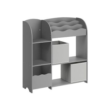 Estantería de Juguetes Librería Infantil Armario para Dormitorio con Cajas, Gris Paloma
