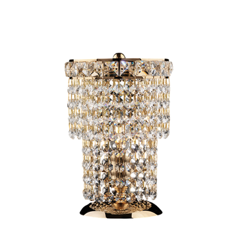 Lámpara De Mesa Wagner De Hierro Y Latón Dorado Con Pedrería, 1 Luz H.24 Ø16 Bl266-lt-or